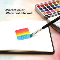 Seamiart - Juego de 50 pinturas de acuarela sólidas para adultos, niños, artista, pigmento, acuarela, kit de regalo con pincel de pintura, caja de lata de viaje 2020 - Arteztik
