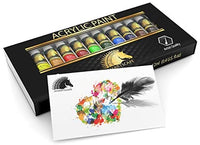 Juego de pintura acrílica. Pinturas artísticas de calidad para pintar lona, madera, arcilla, tela, uñas, cerámica y artesanías. 12 colores vibrantes de cuerpo pesado de 0.40 fl oz. Pigmentos ricos. Artículos profesionales de MyArtscape - Arteztik
