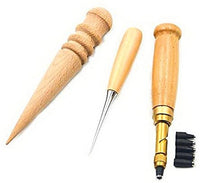 Yang Yao - Kit de herramientas de punzonado de cuero, 18 piezas de costura de trabajo de costura de trabajo de costura de la silla de montar Groover de cuero artesanía DIY herramienta - Arteztik

