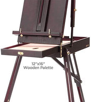 SoHo - Caballete de estudio de estilo francés, ligero, con caja de bocetos y cajón de 12 pulgadas, 30 % más ligero que otros caballetes de aire plegables portátiles, trípode ajustable para pintura, bocetos, exhibición - Arteztik
