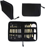 S & E Teacher's Edition - 15 herramientas para esculpir cerámica y arcilla, mango de madera suave, vienen con funda de transporte. - Arteztik

