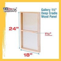 U.S. Art Supply - Tableros de madera de abedul de 18.0 in x 47.9 in de profundidad (2 unidades) - Lienzo de pared de madera de profundidad para artista, pintura de medios mixtos, acrílico, aceite, encáustico - Arteztik
