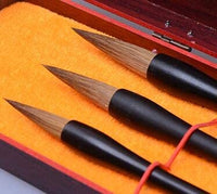 Juego de pinceles de mango de madera para caligrafía china en caja para aprendizaje de caligrafía - Arteztik
