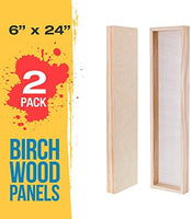 U.S. Art Supply - Tableros de madera de abedul para verter, 4 x 12 pulgadas, galería, 1 – 1/2 pulgadas de profundidad, cuna (paquete de 4) – Lienzo de pared de madera de profundidad de artista – Pintura para manualidades mixtas, acrílico, aceite, encausta - Arteztik
