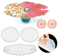 dressplus - Juego de 3 moldes de silicona para vino, bandejas de vidrio irregular de ágata, posavasos, moldes de resina epoxi para manualidades, cuencos y decoración del hogar - Arteztik

