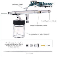 Master Airbrush s622-set Master S62 All-Purpose precisión dual-action sifón Feed Airbrush Pro Set con 3 conjuntos de boquilla - Arteztik

