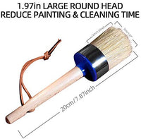 Cepillo de pintura de tiza y cera, para muebles, pintura profesional grande redonda hecha a mano con todas las cerdas naturales - Arteztik

