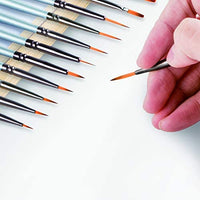 Transon Artist Detail - Juego de pinceles para pintura en miniatura, modelos, acrílico, gouache, acuarela, tempera, esmalte, óleo y pintura corporal, 15 piezas - Arteztik
