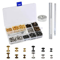 Remaches de doble tapón, 480 juegos de remaches de piel, 0.236-0.315 in, doble cabeza remache nociones de metal remaches remaches remaches con herramientas de ajuste para bolsa/cinturón de piel, decoración de reparación de artesanía - Arteztik
