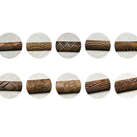 Lzttyee - Juego de 10 rodillos para modelado de arcilla con mango de madera, juego de herramientas de cerámica con varios patrones - Arteztik
