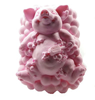 Longzang S405 - Molde de silicona para jabón de baño, velas, diseño de cerdo, molde para manualidades - Arteztik
