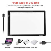 Agptek Bloc, tableta de dibujo, caja de luz para calcar led, brillo ajustable para proyectos de dibujos, bocetos - Arteztik
