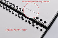 Libros de bocetos de tapa dura, paquete de 2 cuadernos de 6.0 x 9.0 in, con alambre espiral y lazo para lápiz, total de 160 hojas de bloc de bocetos, papel de dibujo sin ácido, perfecto para bolígrafo, lápiz de color, pastel y grafito. - Arteztik
