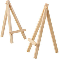 MEEDEN - Mini caballete de madera de haya de 5.0 in, 48 unidades de soporte pequeño para exhibir lienzos pequeños, tarjetas de visita, fotos, platos decorativos y más - Arteztik
