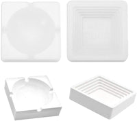 2 moldes para cenicero, resina de silicona transparente epoxi para manualidades, para hacer manualidades para hacer decoración del hogar - Arteztik

