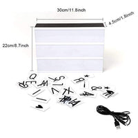 Onerbuy - Caja de luces de cine con luces LED y letras decorativas con símbolos para festivales, cumpleaños, aniversario, boda, motas, tamaño A4 - Arteztik
