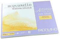 Fabriano Artistico 140 lb Cold Press 20 hojas Bloque 9x12" - Blanco tradicional - Arteztik
