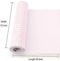 Cinta de papel de transferencia SOMOLUX Roll-12" x 50' para Silhouette Cameo, vinilo adhesivo Kricut para Des, pegatinas, Wacals, letreros, ventanas y otras superficies lisas (0.5'' Red Grid) - Arteztik
