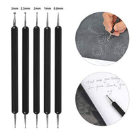 100 hojas de papel de carbón, papel de transferencia negra, papel de carbono para copiar, papel de grafito, con 5 herramientas de punteo de relieve para patrones de carpintería, papel, lienzo, manualidades artísticas - Arteztik
