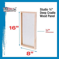 U.S. Art Supply - Tableros de madera de abedul de 7.9 x 15.7 in para paneles de pintura, cuna de 0.7 in de profundidad (paquete de 3) - Lienzo de pared de madera para artistas - Pintura para manualidades mixtas, acrílico, aceite, acuarela, encáustico - Arteztik
