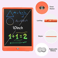 Derabika - Tablet para dibujar y escribir con pantalla LCD colorida de 10 pulgadas, borrable, para regalo de cumpleaños de niños de 3 a 7 años de edad, pizarra de garabatos, juguetes didácticos - Arteztik
