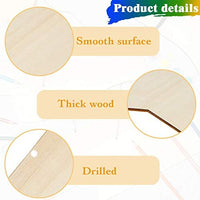 Cartel de madera colgante sin terminar en blanco para colgar placa de madera decorativa rebanadas de madera con cuerdas para pirografía, pintura, escritura en casa, manualidades, suministros pre-encordados (beige, 8) - Arteztik
