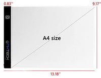 Tamaño A4, caja de luz led de seguimiento, portable, ultradelgada, 7500K, luz blanca led, luz de seguimiento con 3 niveles de brillo para artistas, dibujo, bosquejos, animación. - Arteztik
