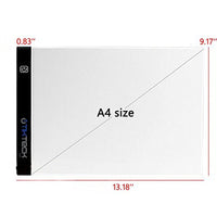 Caja de luz LED portátil ultradelgada A4 con cable de alimentación USB, intensidad regulable, para trazar manualidades, caja de luz con herramienta de pintura de diamantes 5D (141 piezas) - Arteztik
