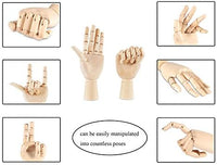 Modelo maniquí de madera seccionada de mano izquierda/derecha Fashionclubs, de 7", articulada, para dibujar, bosquejar, pintar - Arteztik
