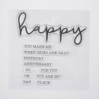 Juego de 9 sellos de goma transparentes con texto en inglés "Welcome to Joyful Home" para decoración de tarjetas y álbumes de recortes - Arteztik

