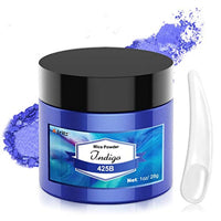 Alritz Mica Powder Pigment - Indigo - Botella de 1 oz - Polvo metálico de mica de grado cosmético para arte epoxi, joyería de resina, uñas, pintura, bellas artes, maquillaje, colorante de limo, tinte de jabón - Arteztik
