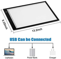 B4 LED Light Painting Pads,Portable LED Tracing Light Board,DIY Dimmable Light Brightness Table,Reutilizable B4 Scale Led Pads con soporte desmontable y clips. - Arteztik
