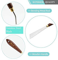 DerBlue Juego de 5 cuchillos de paleta de artista de acero inoxidable, espátula, paleta, cuchillo, rascador de mezcla, herramientas de arte delgadas y flexibles para pintura al óleo, mezcla acrílica, etc. - Arteztik
