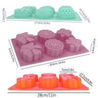 3 moldes de silicona para jabón de flores, 6 cavidades, molde para magdalenas, moldes con forma de flor, para hacer galletas de gelatina, chocolate, bandejas de jabón hechas a mano, color al azar - Arteztik
