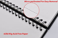 Libros de bocetos de tapa dura, paquete de 2 cuadernos de 6.0 x 9.0 in, con alambre espiral y lazo para lápiz, total de 160 hojas de bloc de bocetos, papel de dibujo sin ácido, perfecto para bolígrafo, lápiz de color, pastel y grafito. - Arteztik
