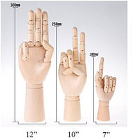 Modelo maniquí de madera seccionada de mano izquierda/derecha Fashionclubs, de 7", articulada, para dibujar, bosquejar, pintar - Arteztik
