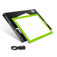 ME456 - Caja de luz LED para rastreador de tatuajes (tamaño A4, tamaño A4), diseño delgado de luz LED, USB, para diseñar, animar, dibujar, dibujar, plantillas, color verde - Arteztik
