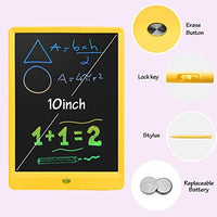 Derabika - Tablet para dibujar y escribir con pantalla LCD colorida de 10 pulgadas, borrable, para regalo de cumpleaños de niños de 3 a 7 años de edad, pizarra de garabatos, juguetes didácticos - Arteztik
