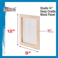 U.S. Art Supply - Tableros de madera de abedul para paneles de pintura de 18.0 x 24.0 in, cuna de 0.7 in de profundidad (paquete de 2) - Lienzo de pared de madera para artistas - Pintura para manualidades mixtas, acrílico, aceite, acuarela, encáustico - Arteztik
