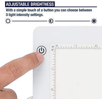 Caja de luz LED para trazado - Nuevo modelo 2020 - Almohadilla de luz ultra fina con brillo ajustable. Viene con cable USB, adaptador, papel de rastreo y clip. - Arteztik

