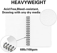 CONDA - Cuaderno de bocetos de 8.1 x 11.4 in, 100 hojas (3.53 oz/m²), encuadernado en espiral, papel de dibujo duradero sin ácido para dibujar pintura - Arteztik
