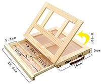 Caballete de mesa ajustable Kuyal, caja de bocetos de madera con 4 engranajes ajustables y cajón de almacenamiento (cajón de 1 capa) - Arteztik
