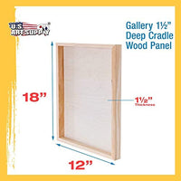 U.S. Art Supply - Tableros de madera de abedul, 16.0 x 20.0 in, base de 1.5 in de profundidad (paquete de 2) lienzos de pared de madera para artistas – Pintura de medios mixtos, acrílico, aceite, etc. - Arteztik

