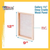 U.S. Art Supply - Tableros de madera de abedul, 16.0 x 20.0 in, base de 1.5 in de profundidad (paquete de 2) lienzos de pared de madera para artistas – Pintura de medios mixtos, acrílico, aceite, etc. - Arteztik
