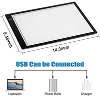 B4 LED Light Painting Pads,Portable LED Tracing Light Board,DIY Dimmable Light Brightness Table,Reutilizable B4 Scale Led Pads con soporte desmontable y clips. - Arteztik
