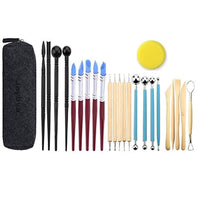 Juego de herramientas de modelado de cerámica de arcilla de polímero, juego de herramientas para dibujar, dibujar y esculpir, juego de bolígrafos de punta de silicona de goma para grabar en relieve, metal, porcelana, papel de pintura, flores, 25 unidades - Arteztik
