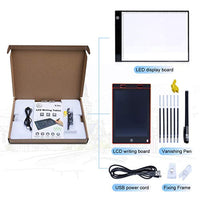 Caja de luz LED A4, trace Light Pad Drawing Adjustable Brightness Tracer, USB Power Ultra Thin Portable Light Pad, adecuado para DIY 5D Diamond Drawing Sketch Pad, con tablero de dibujo LCD - Arteztik
