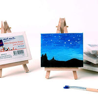 Mont Marte Mini caballete y mini lienzo de 2.4 x 3.1 in para pintar dibujo artesanal, bonito juego de arte contiene 36 lienzos y caballetes - Arteztik
