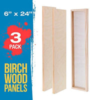U.S. Art Supply - Tableros de madera de abedul de 7.9 x 15.7 in para paneles de pintura, cuna de 0.7 in de profundidad (paquete de 3) - Lienzo de pared de madera para artistas - Pintura para manualidades mixtas, acrílico, aceite, acuarela, encáustico - Arteztik
