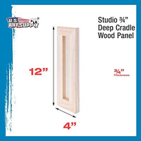 U.S. Art Supply - Tableros de madera de abedul de 7.9 x 15.7 in para paneles de pintura, cuna de 0.7 in de profundidad (paquete de 3) - Lienzo de pared de madera para artistas - Pintura para manualidades mixtas, acrílico, aceite, acuarela, encáustico - Arteztik
